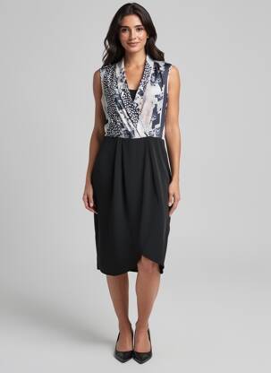 Robe mi-longue sans manche sans manche noir POUSSIERE D'ETOLE femme