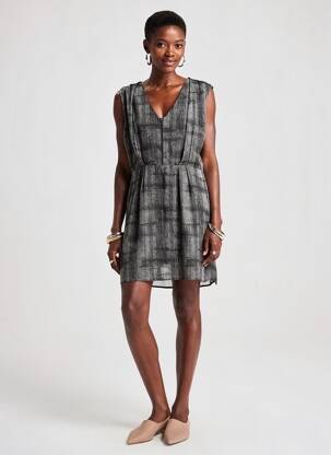 Robe courte sans manche sans manche noir LAUREN VIDAL femme