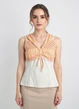 Top stretch sans manche orange ALICE ET BARNABE femme