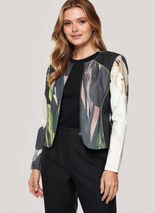 Veste casual col rond noir PAUL BRIAL femme