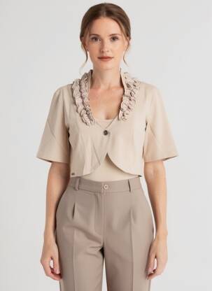 Boléro manches courtes beige ALICE ET BARNABE femme