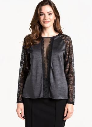Top stretch manches longues noir JUS D'ORANGE femme