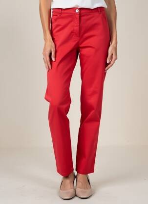 Pantalon droit stretch taille normale rouge ANDAMIO femme