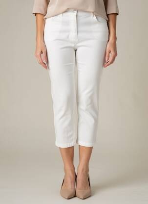 Pantalon 7/8 stretch taille normale blanc OLSEN femme