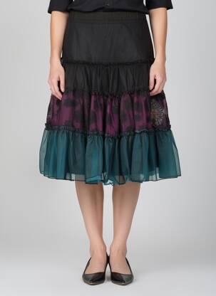 Jupe mi-longue coupe droite noir ALL BEAUTIFUL femme
