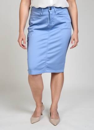 Jupe mi-longue stretch bleu TELMAIL femme