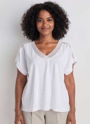 T-shirt coupe droite manches courtes blanc SOYACONCEPT femme