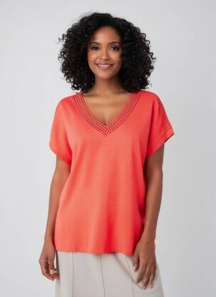 T-shirt coupe droite manches courtes rouge SOYACONCEPT femme