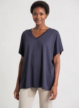 T-shirt coupe droite manches courtes bleu SOYACONCEPT femme