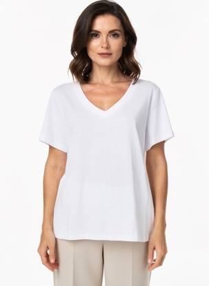T-shirt coupe droite manches courtes blanc SOYACONCEPT femme