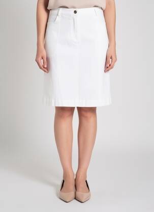 Jupe mi-longue stretch blanc SOYACONCEPT femme