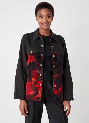 Veste casual poignets boutonnés avec fente noir PAUL BRIAL femme