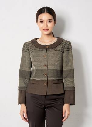 Veste chic fermeture boutonnée sur le devant marron INFINITIF femme