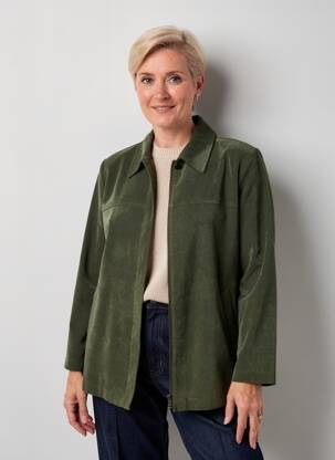 Veste casual tissage suedine vert PRUNELLE femme