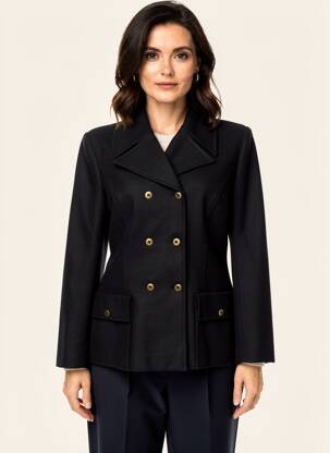 Manteau court poches sans capuche noir BOSCA femme