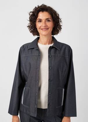 Veste casual coupe droite noir CARNET DE BORD femme