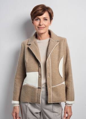 Manteau court poches sans capuche marron CLAUDE DE SAIVRE femme
