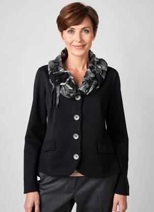Veste casual col rond noir KATMAI femme