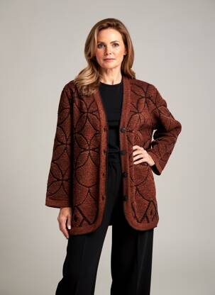 Veste casual coupe droite marron FINETTE femme