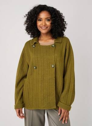 Veste casual coupe droite vert CANNISSE femme