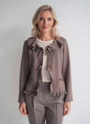 Veste casual col rond gris KATMAI femme