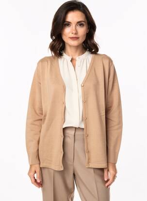 Gilet manches longues stretch marron MAURICE ABOT femme