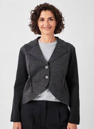 Veste casual col tailleur gris FINETTE femme