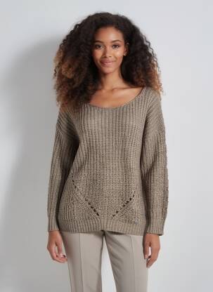 Pull tissage chiné manches longues gris BLACK MOJITO femme