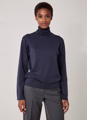 Sous-pull stretch manches longues violet MONTAGUT femme