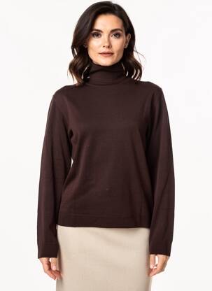 Sous-pull stretch manches longues marron MONTAGUT femme