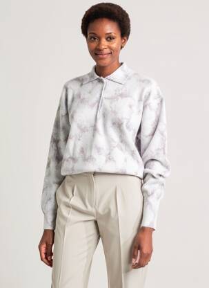 Pull stretch manches longues gris MONTAGUT femme