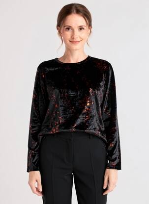 Pull coupe droite manches longues noir MONTAGUT femme
