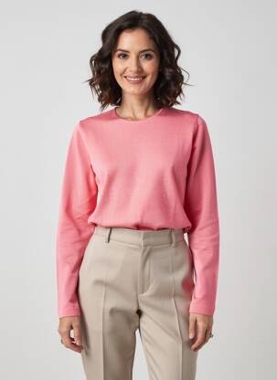 Pull coupe cintrée manches longues rose MONTAGUT femme