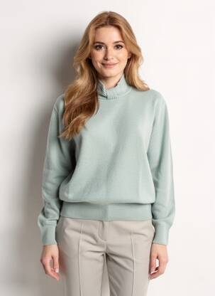 Pull stretch manches longues bleu MONTAGUT femme