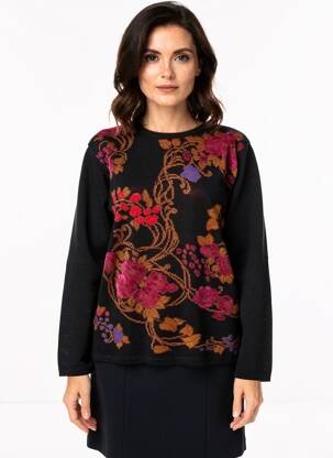 Pull coupe cintrée manches longues noir MONTAGUT femme