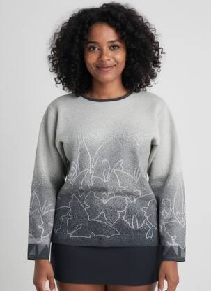 Pull coupe cintrée manches longues gris MONTAGUT femme