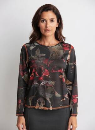 Top stretch manches longues noir MONTAGUT femme