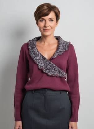 Pull coupe cintrée manches longues violet FINETTE femme