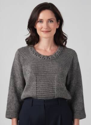 Pull tissage chiné manches longues gris FINETTE femme