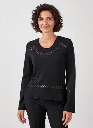 Top stretch manches longues noir FINETTE femme