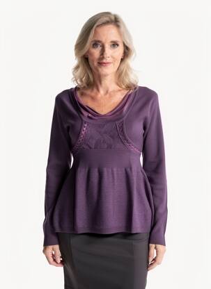 Pull coupe cintrée manches longues violet ALDO MARTIN'S femme