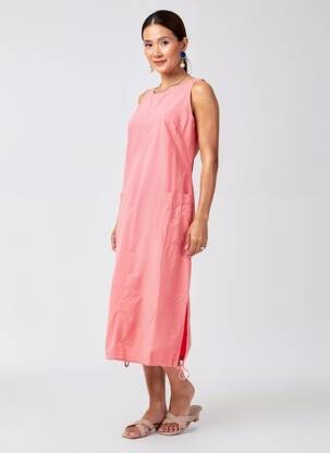 Robe mi-longue sans manche sans manche rose ARMOR LUX femme