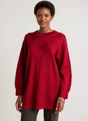 Pull col bateau manches longues rouge ARMOR LUX femme