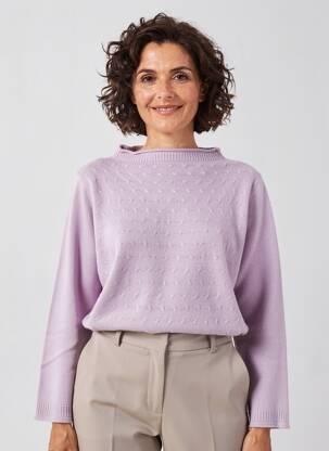 Pull coupe cintrée manches longues violet KATMAI femme