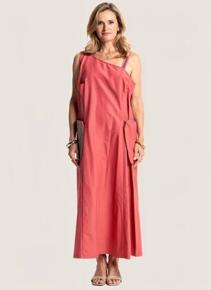 Robe longue sans manche sans manche rouge CARNET DE BORD femme