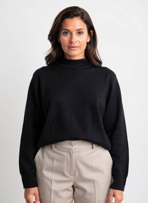Pull stretch manches longues noir MONTAGUT femme