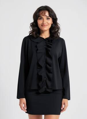 Gilet manches longues stretch noir MONTAGUT femme