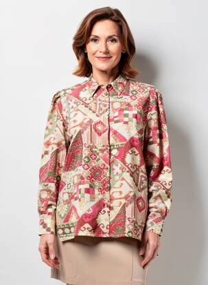 Chemisier tissage crêpe manches longues rouge PIER BÉ femme