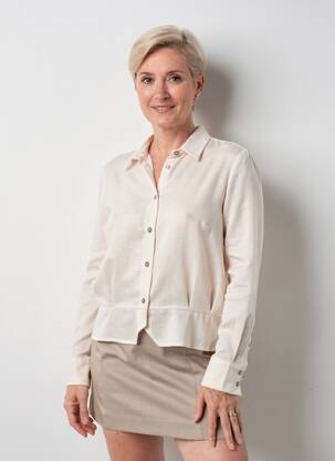 Chemisier coupe fluide manches longues beige PIER BÉ femme