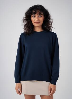 Pull stretch manches longues bleu MONTAGUT femme